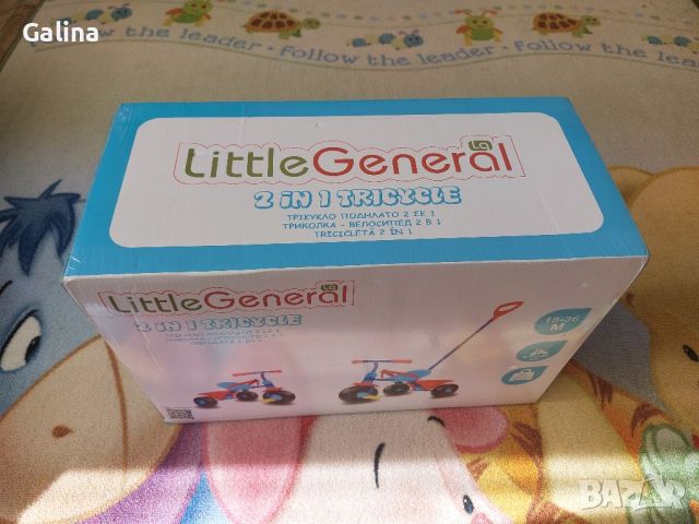 Триколка Little general, 2 в 1, 18-36 месеца, Червено/ синя, снимка 3 - Детски велосипеди, триколки и коли - 46761745