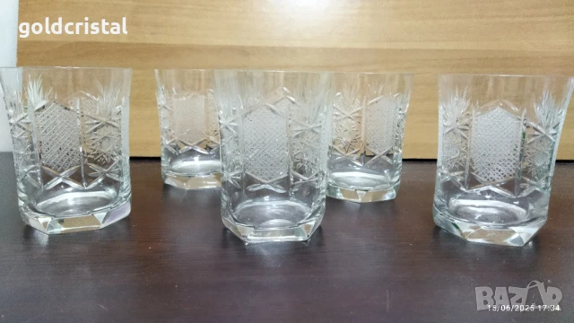 кристални чаши Зорница лукс уиски, снимка 6 - Антикварни и старинни предмети - 28251254