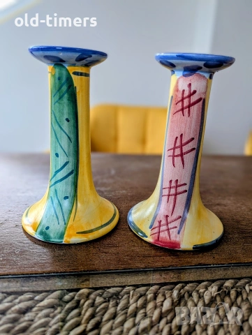 Винтидж керамични свещници – Ръчна изработка, Средиземноморски стил