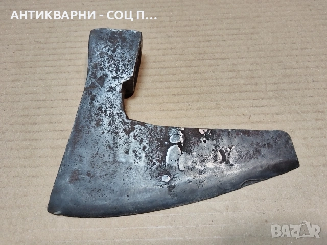 Стара Кована Брадва Кривица / 0,7 кг. / ИМА ЗАВАРКА И ПУКНАТИНА. / НОМЕР 1769., снимка 5 - Антикварни и старинни предмети - 53991514