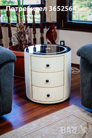 Смарт Шкаф SPHERE - безжично зареждане, Bluetooth стерео тонколона 20W, USB-A & USB-C, LED, снимка 5 - Шкафове - 52482664