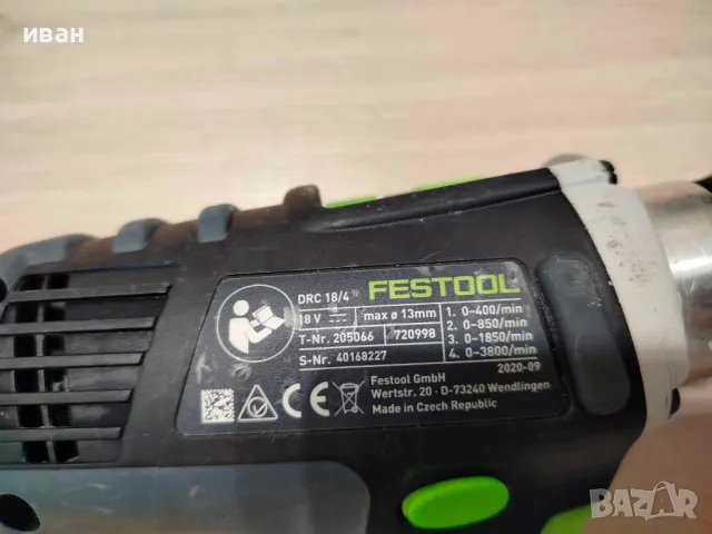 Акумулаторен винтовърт Festool DRC 18/4 Li 5,2-Set, снимка 6 - Винтоверти - 47012661