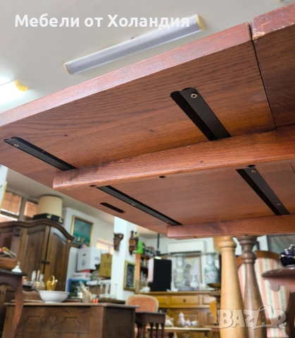 Голяма разтегателна трапезна маса от дъб, снимка 8 - Маси - 53201601