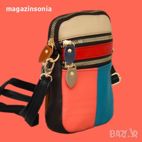 CROSSBODY//многоцветни малки дамски чантички//естествена кожа, снимка 5 - Чанти - 45078179