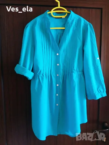 зелена дълга риза, снимка 1