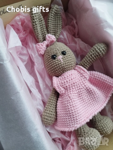 Плетено на една кука зайче , снимка 5 - Плюшени играчки - 52637215