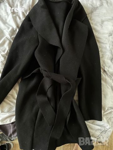 Черно елегантно палто, снимка 1 - Палта, манта - 45583953