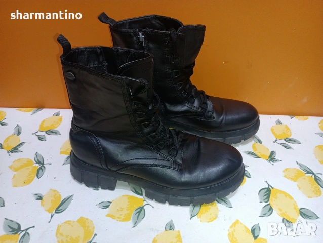 Esprit кожени боти N 41 с цип, снимка 2 - Дамски боти - 53446561