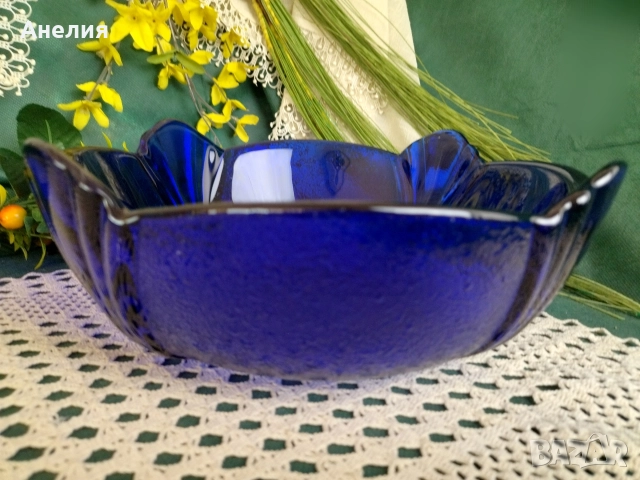 Купа кобалт, снимка 4 - Чинии - 52800493