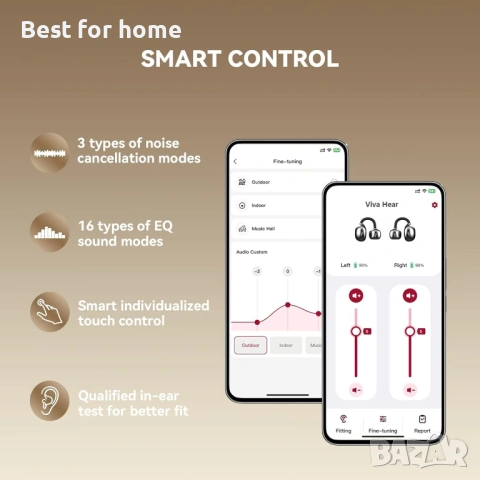Viva Hear Bluetooth презареждащи се слухови апарати 7-степенно регулиране на силата на звука, снимка 4 - Други - 53721759