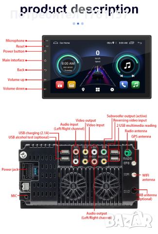 Мултимедия за кола, 7", Car Play Android Auto, Android, RDS,2DIN, 2GB+32G, GPS, навигация, снимка 10 - Навигация за кола - 45775111