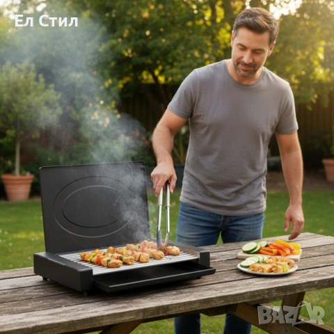 Електрическа скара с капак Oliver Voltz OV51015QC – 1800W мощност, снимка 2 - Скари - 53574251