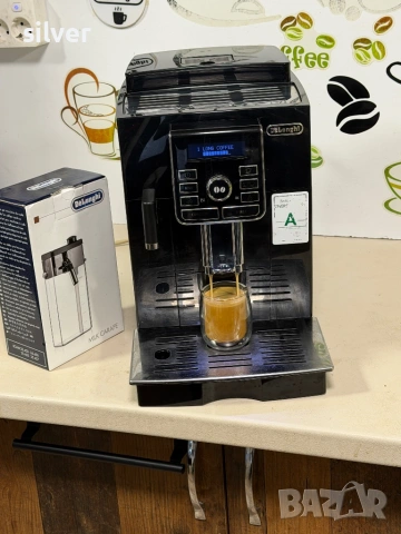 Кафемашина кафе автомат delonghi magnifica cappuccino с гаранция, снимка 3 - Кафемашини - 54297732