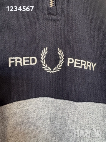 FRED PERRY Colorblock Half 1/2 Zip., снимка 2 - Блузи - 52961581