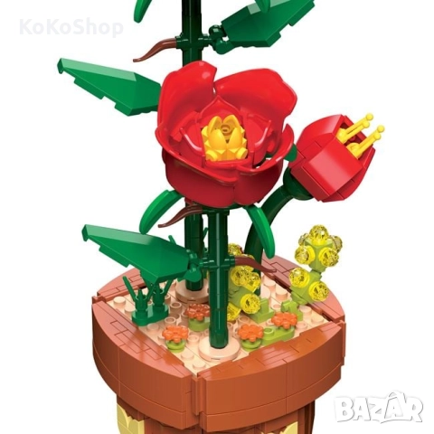 Конструктор Червени рози в саксия-344 части, снимка 4 - Образователни игри - 52151893