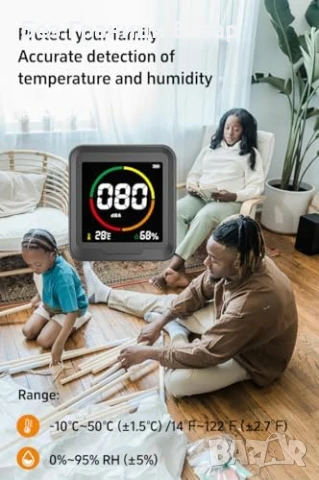 Нов Шумомер 3 в 1: Децибели, Температура, Влажност – LCD Дисплей, снимка 3 - Друга електроника - 51290023