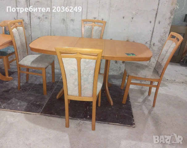 Комплект масивна разтегателна маса с 4 стола