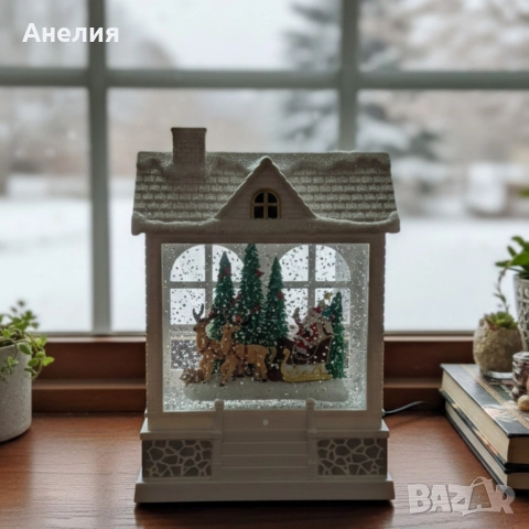 Снежна Коледна къщичка с Дядо Коледа, снимка 4 - Декорация за дома - 52657782