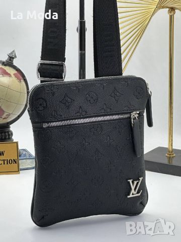 Мъжка чанта Louis Vuitton черна звезда реплика цип , снимка 1 - Чанти - 45527251