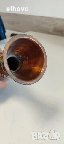 Медна ваза, снимка 4 - Антикварни и старинни предмети - 45977079