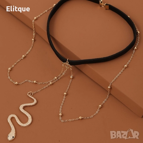 Елегантно дамско бижу за тяло - змия - цвят: Сребърен или Златен!, снимка 2 - Други - 52787765