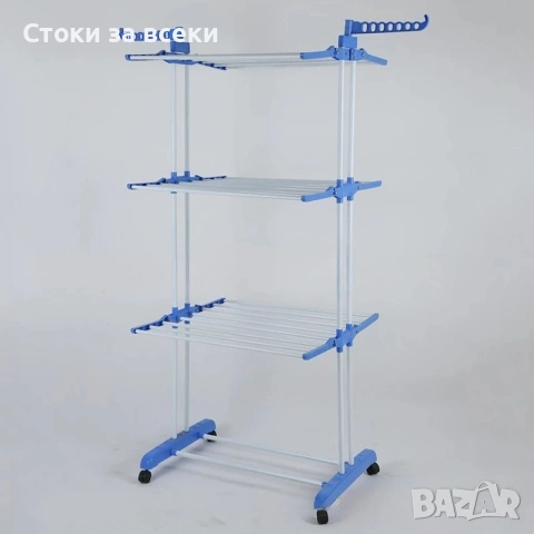 Сгъваем сушилник за дрехи на колелца – практична стойка за сушене на пране, снимка 12 - Други стоки за дома - 53308292