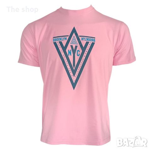 Памучна тениска в розов цвят (003), снимка 1 - Тениски - 45523642