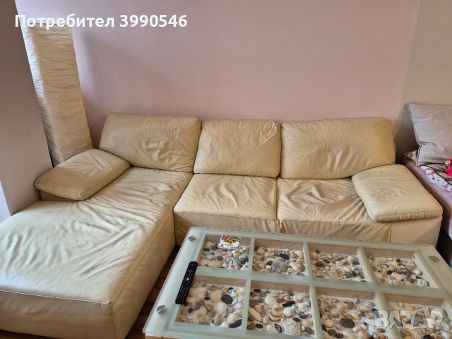 Стилен диван естествена кожа, снимка 4 - Дивани и мека мебел - 53913339