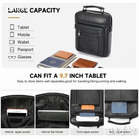 Мъжка луксозна кожена чанта Montreal* Премиум/Селективна -18% Промоция!, снимка 8 - Чанти - 53408345