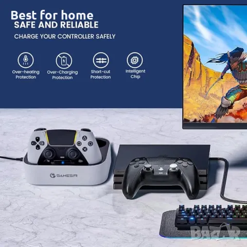 GameSir Двойна станция за зареждане на контролери за PS5 , снимка 7 - Аксесоари - 50220516