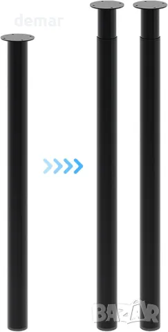 INMOZATA 2 броя регулируеми крака за маса, 70-110 см метални с винтове и протектори за под, снимка 6 - Други стоки за дома - 50252757