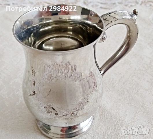 Английски калай, произведен в Англия, посребрен от Comoy's., снимка 4 - Антикварни и старинни предмети - 53441870