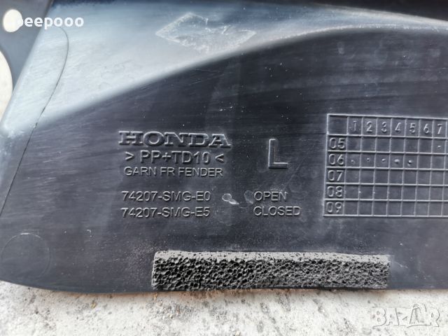 Кора лайсна за преден ляв калник за Хонда Сивик 8 , снимка 2 - Части - 45468740