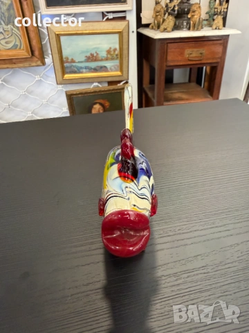 Винтидж стъклена фигурка на риба. №7914, снимка 4 - Колекции - 53680638