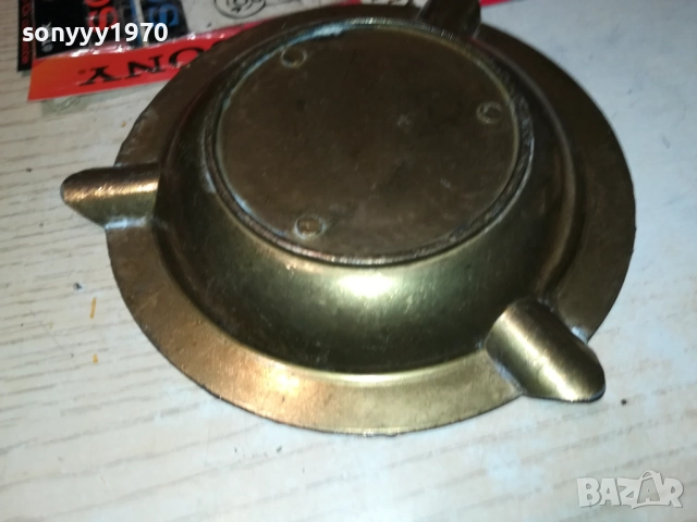 ПЕПЕЛНИК-МЕД/МЕСИНГ-ВНОС SWEDEN 2408251043LCHERY, снимка 3 - Антикварни и старинни предмети - 51470787