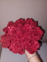 Букети от блестящи сатенени рози, снимка 1 - Ръчно изработени сувенири - 44941286
