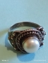 Сребърен пръстен Етно стил с Перла орнаментиран с гранулация ювелирна изработка 52457, снимка 7