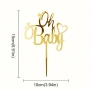 O baby със сърце златист акрилен топер за забучване за декорация на торта , снимка 2