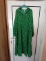H&M зелена дълга рокля на цветя, снимка 1 - Рокли - 45155501