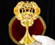 Позлатен бронзов свещник Weinfurtner Gold Crystal. , снимка 4