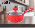 Касерола с капак Voltz, 18см./1.6л., Мраморно покритие, Индукция, Червен, снимка 4