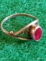 Винтидж сребърен пръстен СССР с червен Рубин майсторска ръчна изработка 31141, снимка 3