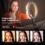 NEEWER 26,67 см настолна LED пръстеновидна лампа, дистанционно, стойка за телефон, N31, снимка 3