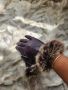 Дамски кожени ръкавици с пух естествена кожа , снимка 1 - Ръкавици - 45585440