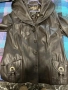 Дамско кожено яке с качулка, снимка 3
