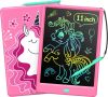 TECJOE LCD таблет за писане за деца момичета, 11-инчов, с еднорог, светло розово