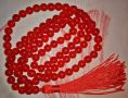 Индийска броеница от наситено червен Карнеол 108+1 топчета, снимка 1 - Антикварни и старинни предмети - 46006089