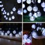 Lezonic Външни соларни градински светлини,50 LED 7M, Водоустойчиви 8 режима декорация прозрачно бяло, снимка 3