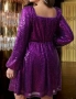 Дамска модерна рокля в лилаво с паети , снимка 2