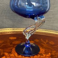 Кобалтово синя чаша - венецианско стъкло, снимка 3 - Други ценни предмети - 45395420
